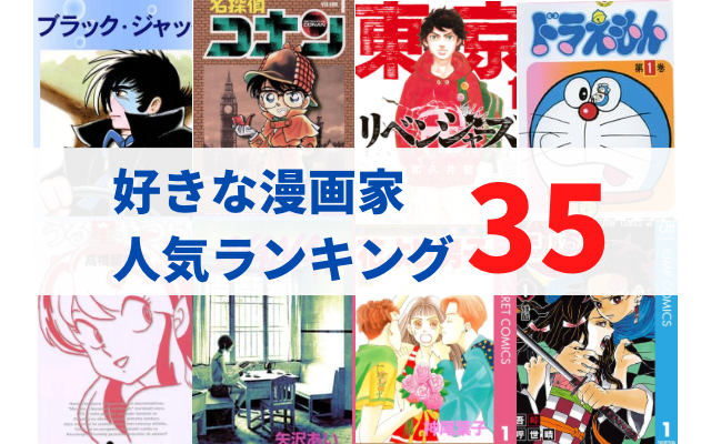 好きな漫画家人気ランキング35【株式会社WonderSpace調べ】